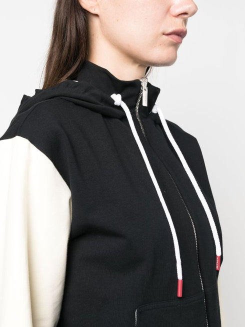 drawstring stretch-cotton hoodie