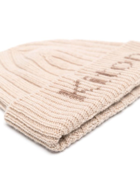 logo-intarsia ribbed beanie