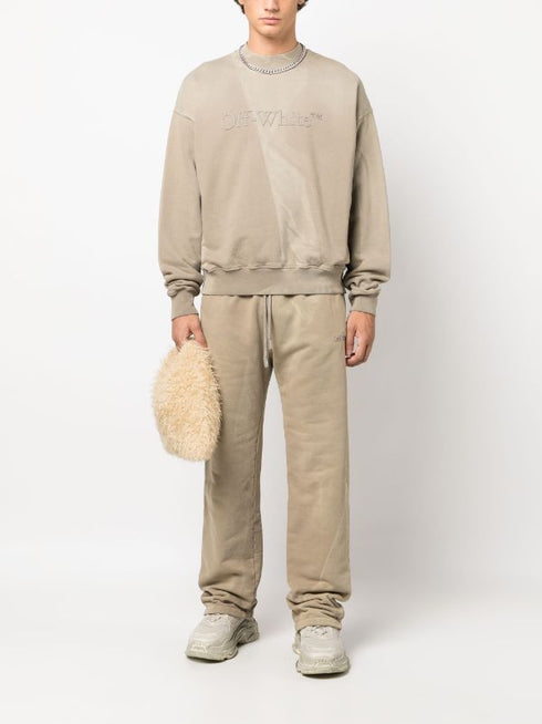 Sudadera de algodón con logotipo en relieve