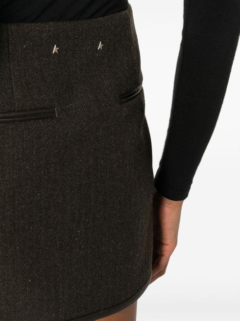 falda de lana virgen de cintura alta