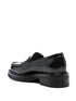 Diag-stripe leather loafers
