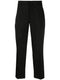 high-waisted straight-leg cropped trousers