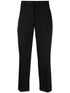 high-waisted straight-leg cropped trousers