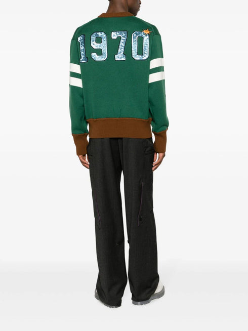 logo-embroidered wool-blend jumper