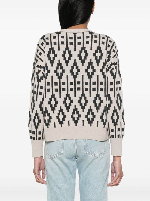 джемпер из смеси натуральной шерсти и жаккарда