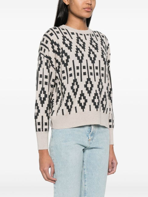 джемпер из смеси натуральной шерсти и жаккарда