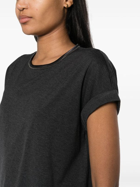 keyhole-detail cotton T-shirt