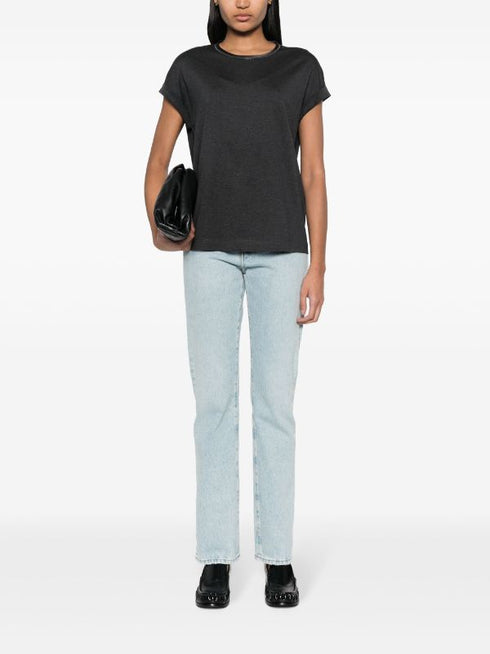 keyhole-detail cotton T-shirt