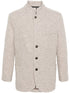 stand up-collar mélange-effect blazer