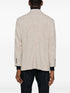 stand up-collar mélange-effect blazer