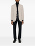 stand up-collar mélange-effect blazer