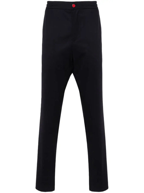 logo-patch cotton tapered trousers