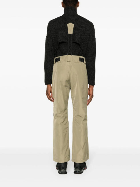 logo-print strap straight-leg trousers