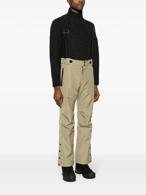 logo-print strap straight-leg trousers