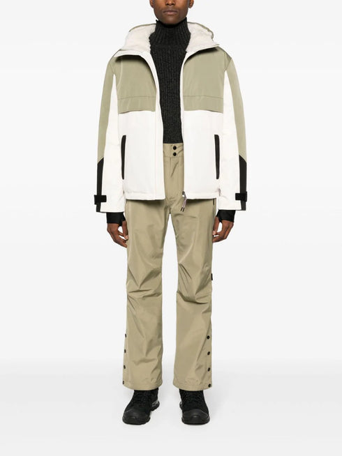 logo-print strap straight-leg trousers