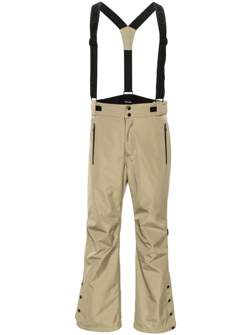 logo-print strap straight-leg trousers