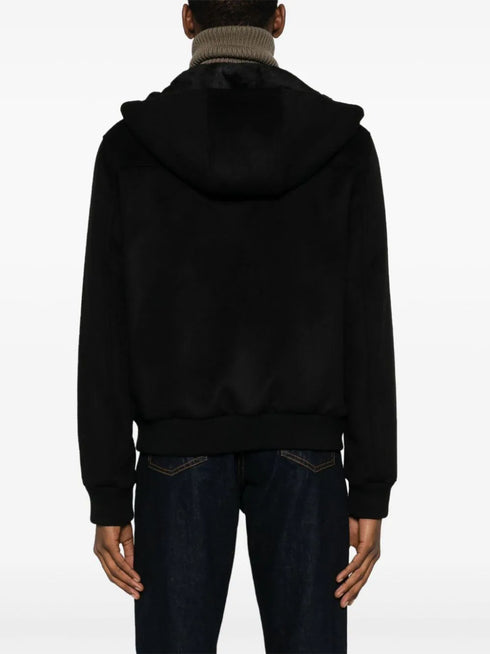 slouch-hood wool-blend jacket