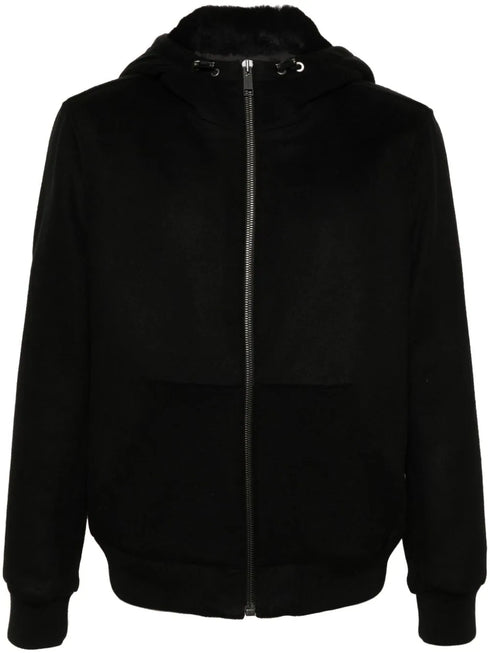slouch-hood wool-blend jacket