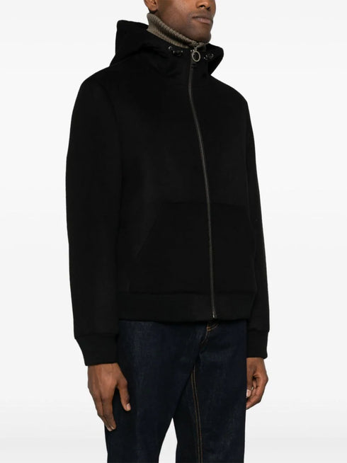slouch-hood wool-blend jacket