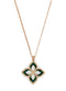 18kt rose gold Princess Flower malachite and diamond necklace