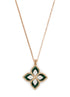 18kt rose gold Princess Flower malachite and diamond necklace