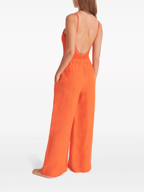 Выберите широкие льняные брюки