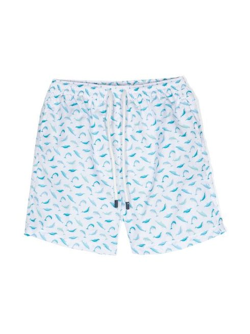 graphic-print drawstring-waistband swim shorts