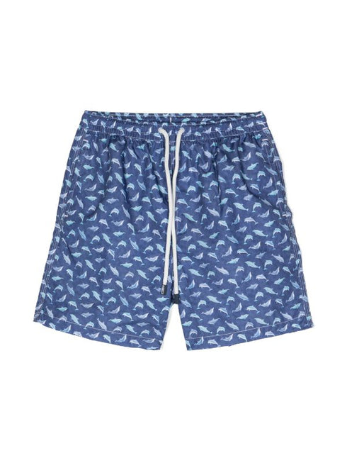 graphic-print drawstring-waistband swim shorts