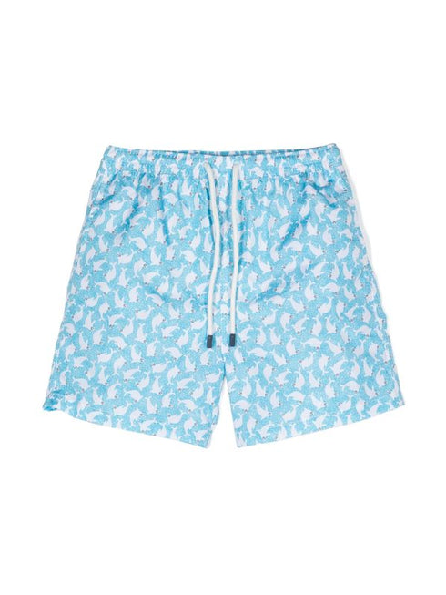 graphic-print drawstring-waistband swim shorts