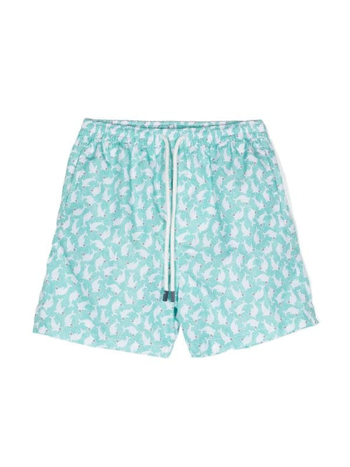 graphic-print drawstring-waistband swim shorts