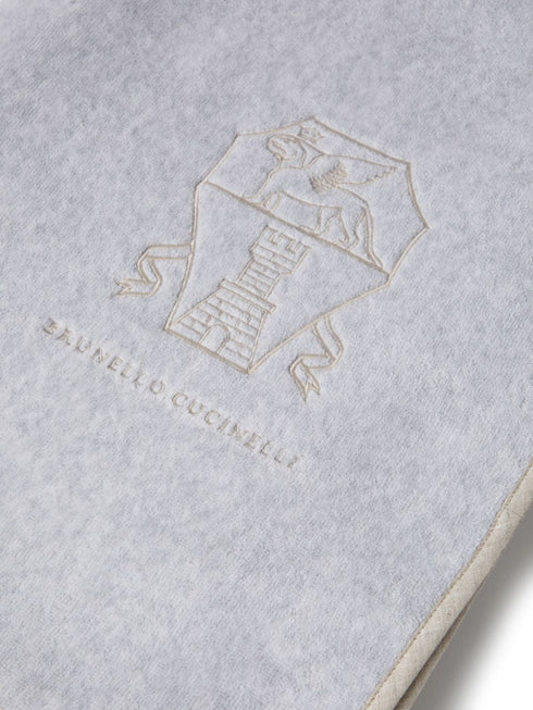 logo-embroidered beach towel