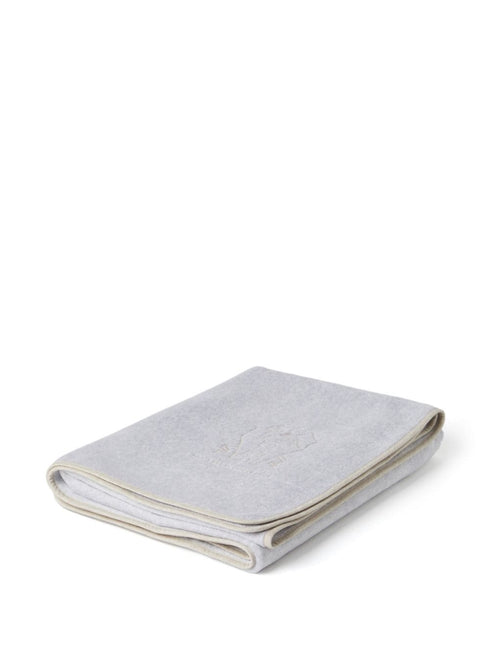 logo-embroidered beach towel