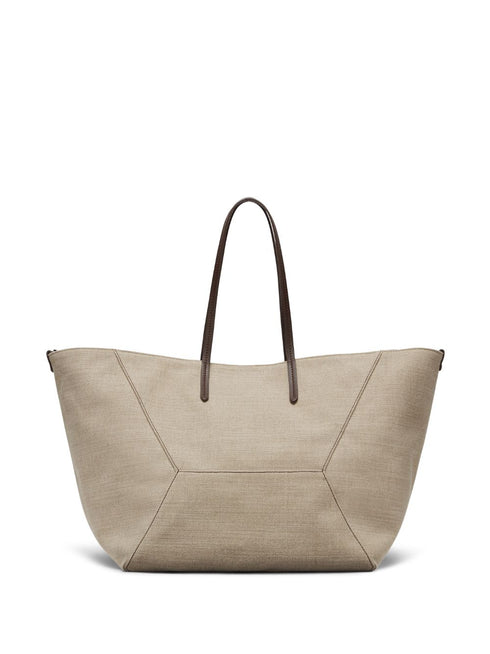 trapeze-body cotton-blend tote bag