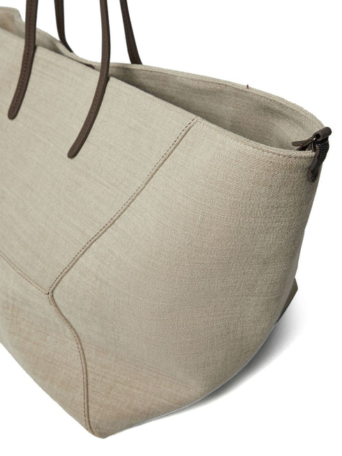 trapeze-body cotton-blend tote bag