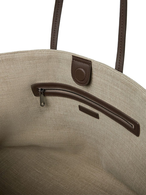 trapeze-body cotton-blend tote bag