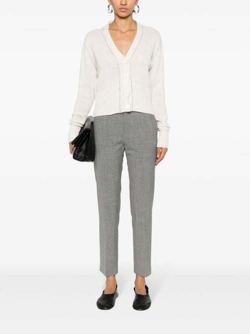 cárdigan de cachemira adornado con cuentas