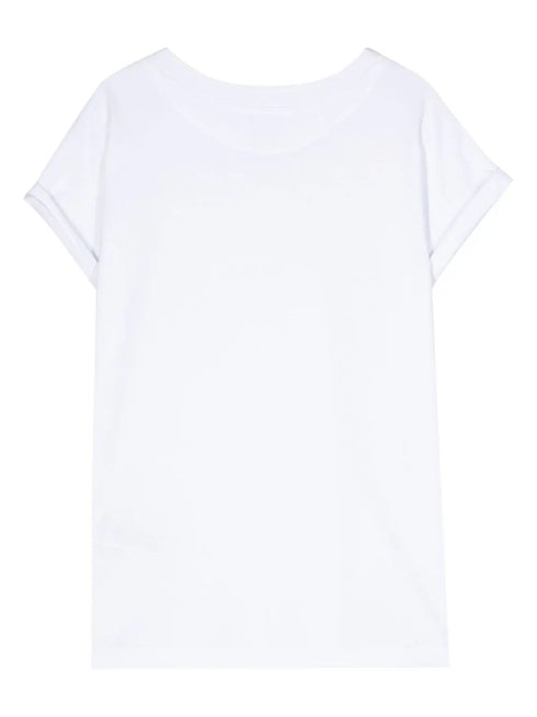 хлопковая футболка с глубоким вырезом