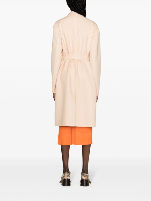 abrigo de lana virgen con cinturón