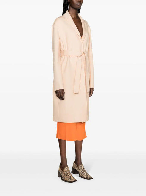 abrigo de lana virgen con cinturón