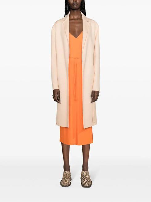 abrigo de lana virgen con cinturón