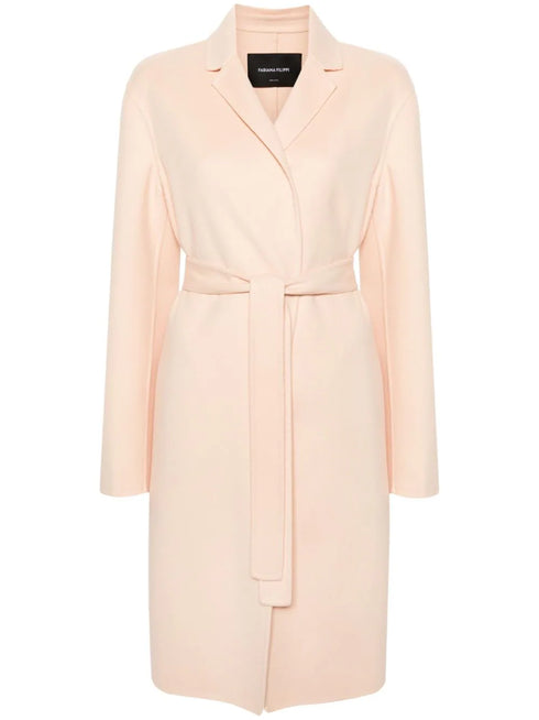 abrigo de lana virgen con cinturón