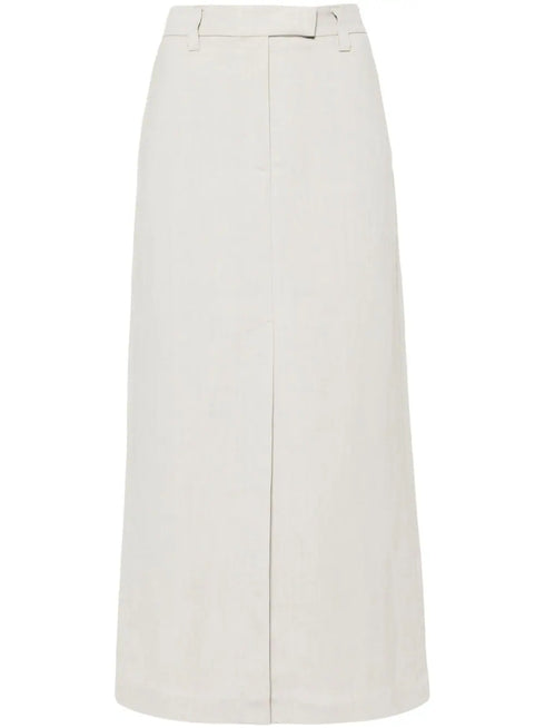 Fluid twill maxi skirt
