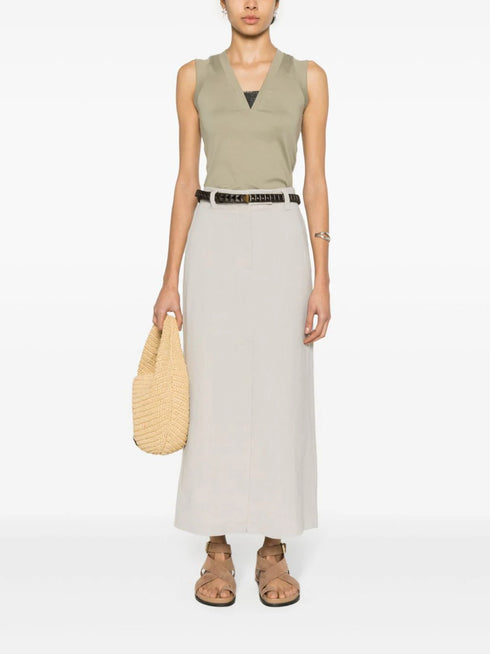 Fluid twill maxi skirt