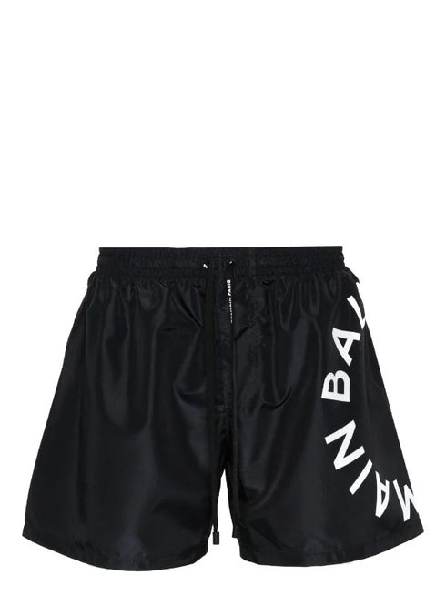 shorts de baño con logo jacquard