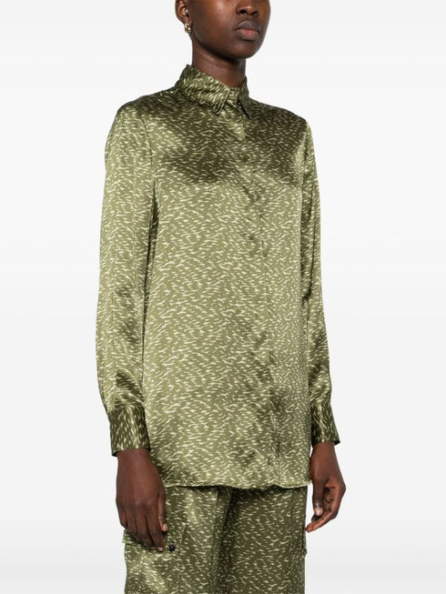 abstract-print silk shirt