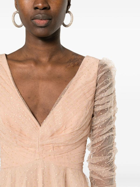 vestido de tul point-d'esprit