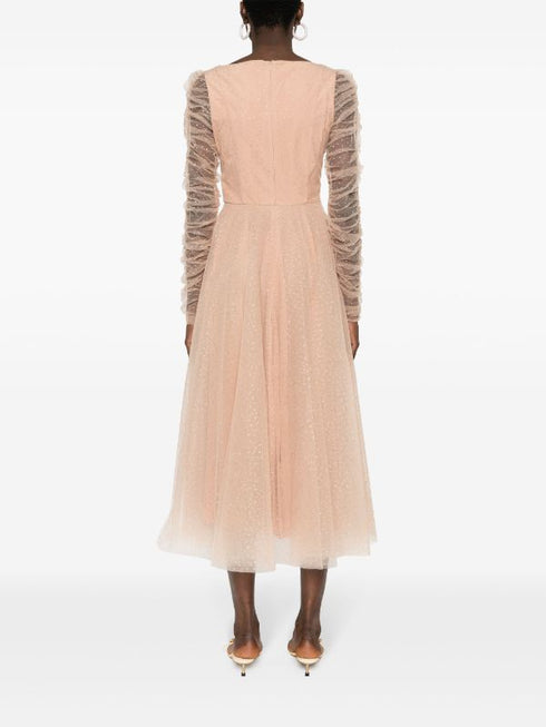 vestido de tul point-d'esprit