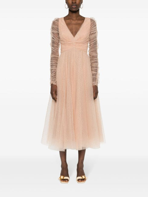 vestido de tul point-d'esprit