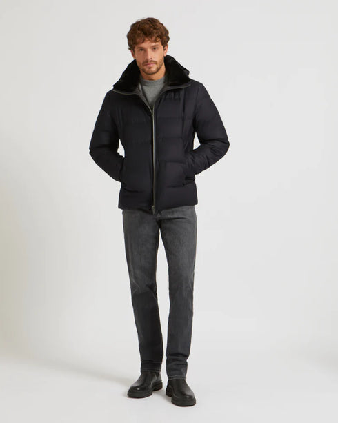 SHORT ANORAK WITH INNER WAXED MINK COLLAR