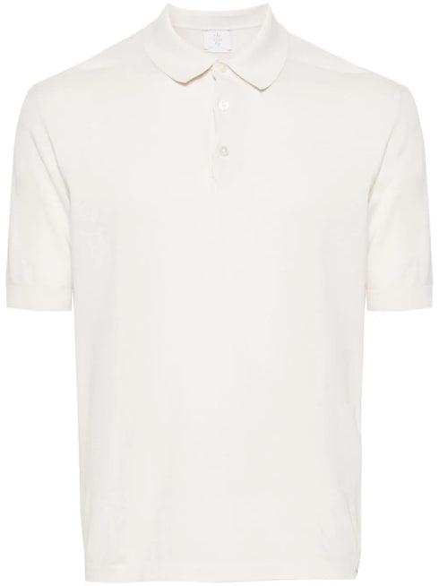 рубашка-поло из тонкого хлопка в рубчик